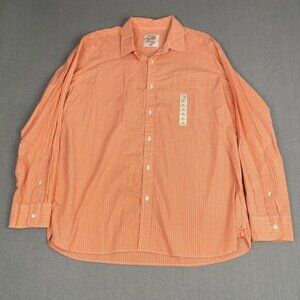 ARTICLE 365 Button Up Shirt Men's Size XL Plaid Orange Lightweight Long Sleeve